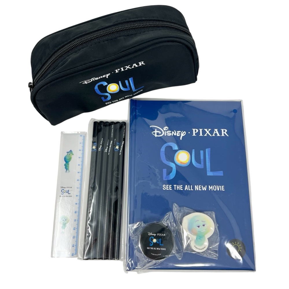 NWT Disney Pixar Soul Stationary Set Notebook Pencils Eraser Sharpener Ruler